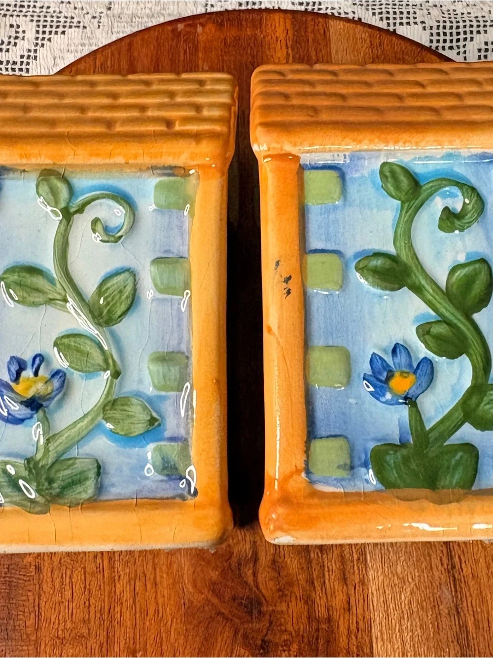Vintage Ceramic Hand Painted Birdhouse Salt and Pepper Shakers Cottagecore